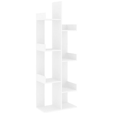 Shumee Knihovna bílá 48 × 25,5 × 140 cm dřevotříska (808909)