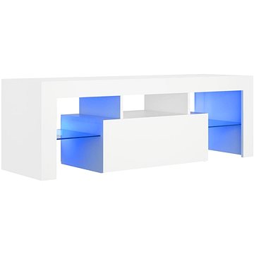 Shumee TV skříňka s LED osvětlením bílá 120 × 35 × 40 cm (804346)