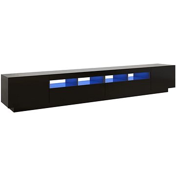 Shumee TV skříňka s LED osvětlením černá 260 × 35 × 40 cm (3081916)