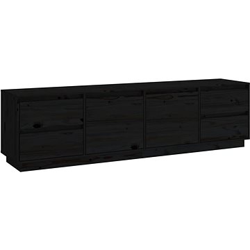 Shumee TV skříňka černá 176 × 37 × 47,5 cm masivní borové dřevo (814323)