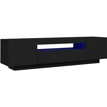 Shumee TV skříňka s LED osvětlením černá 160 × 35 × 40 cm (804428)