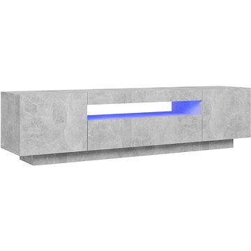 Shumee TV skříňka s LED osvětlením betonově šedá 160 × 35 × 40 cm (804431)
