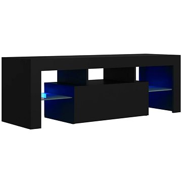 Shumee TV skříňka s LED osvětlením černá 120 × 35 × 40 cm (804347)