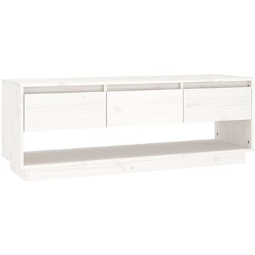 Shumee TV skříňka bílá 110,5 × 34 × 40 cm masivní borové dřevo (813845)