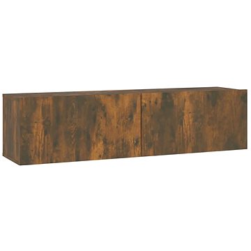 Shumee Nástěnná TV skříňka kouřový dub 120 x 30 x 30 cm kompozitní dřevo (815099)