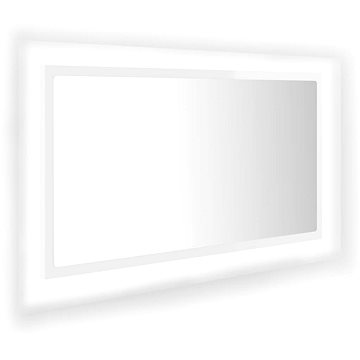Shumee LED koupelnové zrcadlo bílé vysoký lesk 80 × 8,5 × 37cm dřevotříska (804929)