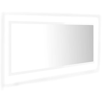 Shumee LED koupelnové zrcadlo bílé s leskem 100 × 8,5 × 37cm dřevotříska (804945)