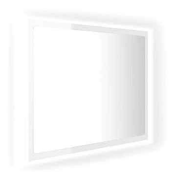Shumee LED koupelnové zrcadlo bílé vysoký lesk 60 × 8,5 × 37cm dřevotříska (804921)