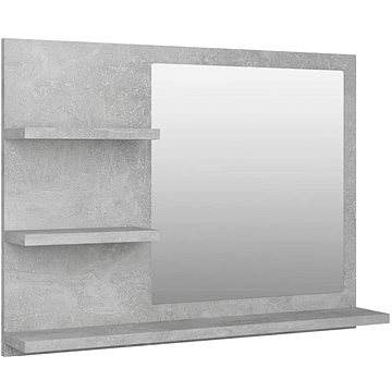 Shumee Koupelnové zrcadlo betonově šedé 60 × 10,5 × 45 cm dřevotříska (805010)