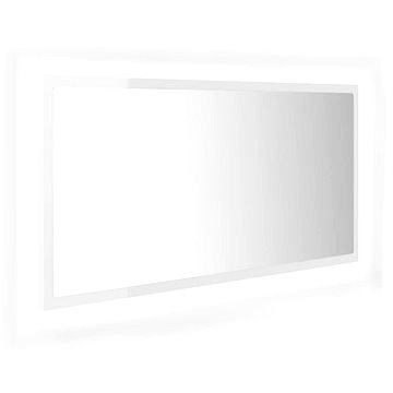 Shumee LED koupelnové zrcadlo bílé vysoký lesk 90 × 8,5 × 37cm dřevotříska (804937)