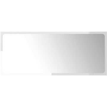 Shumee Koupelnové zrcadlo bílé vysoký lesk 90 × 1,5 × 37 cm dřevotříska (804627)