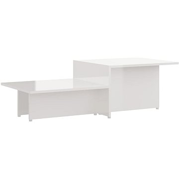 Shumee Konferenční stolek bílý s leskem 111,5 × 50 × 33 cm kompozitní dřevo (805573)