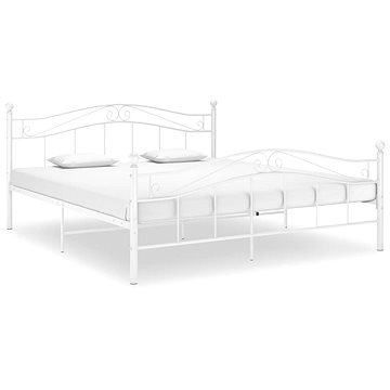 Shumee Rám postele - bílý, kov, 140 × 200 cm (324998)