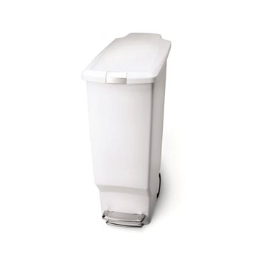 Simplehuman Pedálový koš na odpadky 40l, úzký, bílý plast (CW1362)