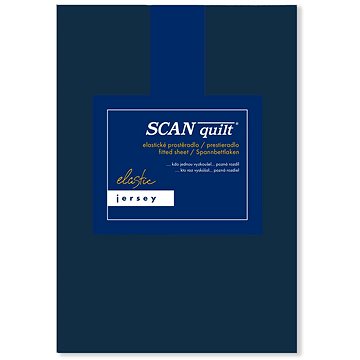 Scanquilt prostěradlo Jersey Lycra tm. modrá 90 × 200 cm (28886)