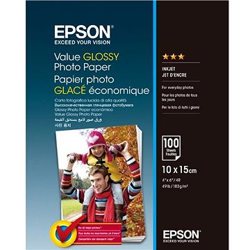 EPSON Value Glossy Photo Paper 10x15cm 100 listů (C13S400039)