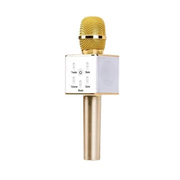 Karaoke bluetooth mikrofon s reproduktorem, zlatá (E-191-GO)