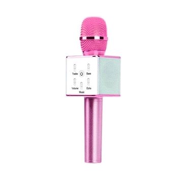Karaoke bluetooth mikrofon s reproduktorem, růžová (E-191-RU)