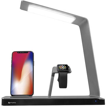 4smarts Charging Station TwinDock Wireless 2 with LED Lamp for iPhone, Apple Watch (462258)