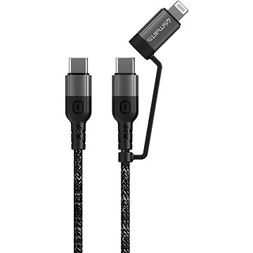 4smarts USB-C to USB-C and Lightning Cable ComboCord CL 0.25m fabric monochrome (468596)