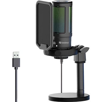 Sandberg streamovací USB mikrofon , RGB (126-39)