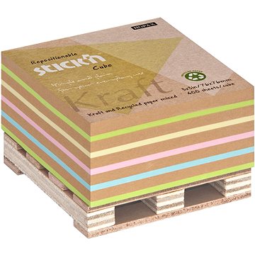 STICK´N KRAFT na paletce, 76 × 76 mm, mix barev, 400 lístků (21817)