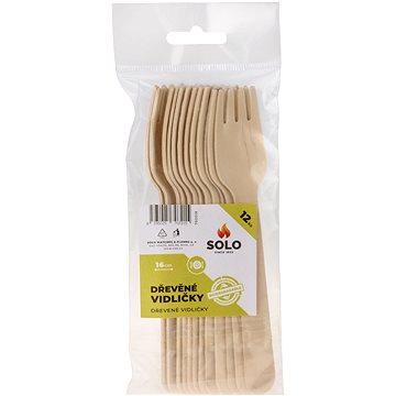 SOLO Vidličky dřevěné 16cm/12ks (700018)