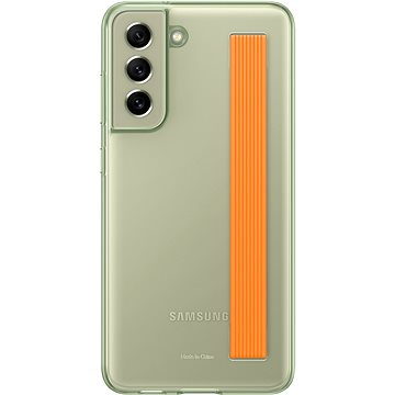 Samsung Galaxy S21 FE 5G Poloprůhledný zadní kryt s poutkem olivově zelený (EF-XG990CMEGWW)