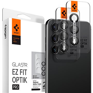 Spigen Glass EZ Fit Optik Pro 2 Pack Black Samsung Galaxy S23/S23+ (AGL05962)
