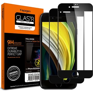 Spigen Glass FC 2 Pack Black iPhone SE 2022/SE 2020/8/7 (AGL01315)