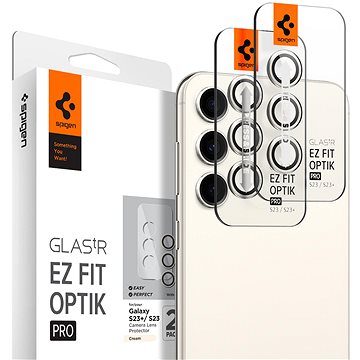 Spigen Glass EZ Fit Optik Pro 2 Pack Cream Samsung Galaxy S23/Galaxy S23+ (AGL06169)