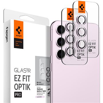 Spigen Glass EZ Fit Optik Pro 2 Pack Lavender Samsung Galaxy S23/Galaxy S23+ (AGL06171)