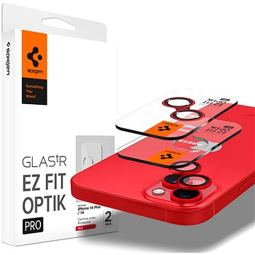 Spigen Glass EZ Fit Optik Pro 2 Pack Red iPhone 14/iPhone 14 Plus (AGL05605)