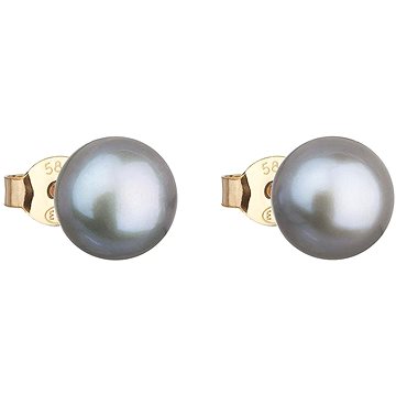 EVOLUTION GROUP 921042.3 grey dekorovaná pravou perlou AAA8-8,5 mm (Au585/1000, 0,48 g) (8590962210637)