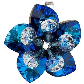 EVOLUTION GROUP Květina dekorovaná krystaly Swarovski 34072.5 (Ag925/1000; 4,2 g, Bermuda blue) (8590962344189)