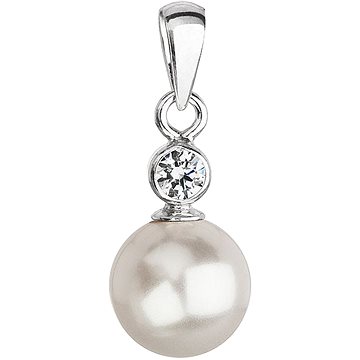 EVOLUTION GROUP 34201.1 kulatá perla dekorovaný krystaly Swarovski (Ag925/1000, 1 g, bílá) (8590962345759)