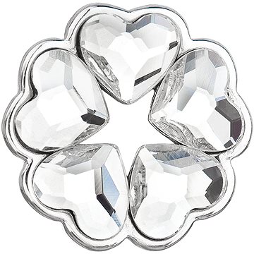 EVOLUTION GROUP 34234.1 srdce dekorované krystaly Swarovski® (Ag925/1000, 0,9 g, bílé) (8590962346930)