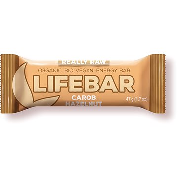 Lifefood Lifebar RAW BIO 47 g, karobová s lískovými oříšky (8594071481001)
