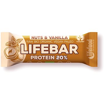 Lifefood Lifebar Protein RAW BIO 47 g, oříšek s vanilkou (8595657101795)
