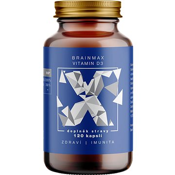 BrainMax Vitamin D3, 5000 IU, 120 rostlinných kapslí (8594190020907)