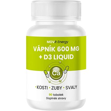 MOVit Vápník 600 mg + D3 liquid, 90 tobolek (8594202100788)