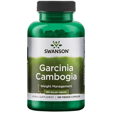 Swanson Garcinia Cambogia 250 mg, 60% kyseliny hydroxycitrónové, 120 rostlinných kapslí (87614142890)