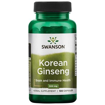 Swanson Korean Ginseng (korejský ženšen), 500 mg 100 kapslí (87614019697)