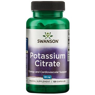 Swanson Potassium Citrate (draslík), 99 mg, 120 kapslí (87614023953)