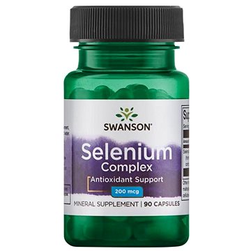 Swanson Selenium complex, Selen Glycinát, 200 mcg, 90 kapslí (87614020679)