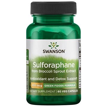 Swanson Sulforaphane Broccoli extract (Sulforafan z extraktu brokolice), 400 mcg, 60 rostlinných kap (87614060484)