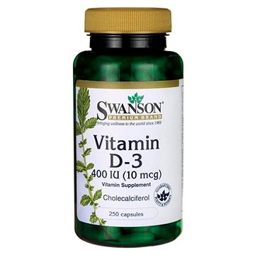 Swanson Vitamin D3 400 IU, 250 kapslí (87614112114)