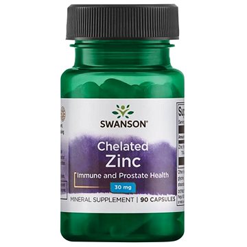 Swanson Chelated Zinc (zinek glycinát), 30 mg, 90 kapslí (87614020655)
