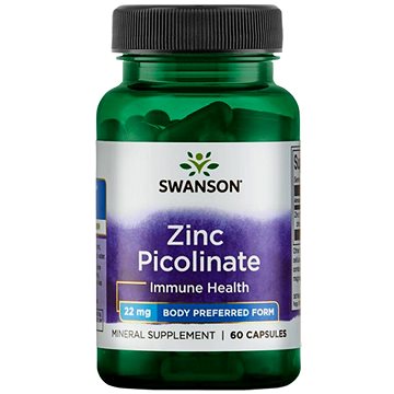 Swanson Zinc Picolinate, Zinek Pikolinát, 22 mg, 60 kapslí (87614111131)