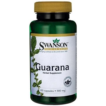Swanson Guarana, 500 mg, 100 kapslí (87614019789)